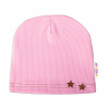 Baby Nellys Rebrovaná čiapka Hviezdičky ružová