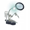 Tretia ruka držiak lupa na spájkovanie + LED podsvietenie