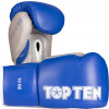 TOP TEN Boxing Gloves “Profi” - 8 oz, red-silver Color: Blue - Silver, Gloves weight: 10 oz, Gloves cut: Without Label