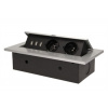 Výklopný blok ORNO OR-AE-1324/G, 2x2P+Z, 3xUSB, strieborná