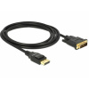 Delock DisplayPort / DVI prepojovací kábel Konektor DisplayPort, DVI-D 24+1pol. Zástrčka 2 m čierna 85313 pozlátené kontakty, krútený, trojžilový tienený, 4K; 85313