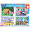 EDUCA Puzzle Prasiatko Peppa 4v1 (20,40,60,80 dielikov)