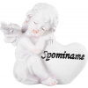 MagicHome Dekorácia MagicHome, Anjel so srdcom, polyresin, na hrob, 8,5x7,5x11,8 cm