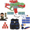NERF DINO PUŠKA REX AUTOMAT + MEGA DOPLNKY