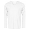 PROMODORO 1460 XO / Pánske tričko s dlhým rukávom a výstrihom do V - white XXXL