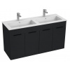 Jika Cube umývadlová skrinka 120x43 cm s dvojumývadlom,4 dvierka,Antracit H4536611763521