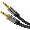 PremiumCord HQ stíněný kabel stereo Jack 3.5mm - Jack 3.5mm zahnutý 90° 3m