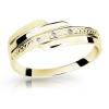 Zlatý prsteň Danfil DF1844 zo žltého zlata s briliantom 55