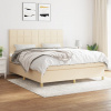 zahrada-XL Posteľný rám boxspring s matracom krémový 160x200 cm látka 3142350