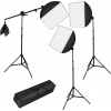 tectake 400894 3 štúdiové svetlá a softboxy so statívom - černá