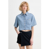 Calvin Klein Jeans košeľa dámska rifľová LV047F498G modrá XS