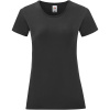 Fruit of the Loom Tričko Lady-Fit Iconic 150 T, krátký rukáv, dámské COT16143200201-black S Černá