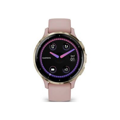 Inteligentné hodinky Garmin Venu 3S - Cream Gold/Dust Rose Silicone Band (010-02785-03)