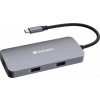 VERBATIM Hub USB-C Pro Multiport 5 Port, 2x USB 3.2, 1x USB-C, HDMI, RJ45, šedá 32150
