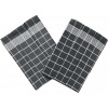 Utěrka Pozitiv Egyptská bavlna 50x70 cm tmavě šedá/bílá 3 ks - Svitap