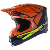 přilba SUPERTECH S-M8 FACTORY, ALPINESTARS (tmavá modrá/oranžová/žlutá fluo lesklá, vel. XL) M140-1571-XL