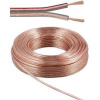 PremiumCord kabel na propojení reproduktorů/ 2x 2,5mm / 10m / průhledný kjpr-02-10