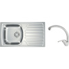 Nerezový drez s batériou ALVEUS Basic 170 Natur 780x435x0,6 mm + batéria Grandia SETA260