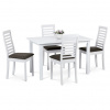 Autronic BONTEC Jedálenský set so 4 stoličkami, 120x75x75cm, masív, orech, AUT-4000 WAL Farba: Biela