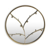 Casa Chic Berkeley Nástenné zrkadlo s kovovým rámom okrúhle Ø 80 cm Dizajn vetiev (EL-MIR-BRANCH-80-GLD)