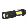 Svietidlo Strend Pro Flashlight NX1040, 3 W, 70+65 lm, s bočným svetlom, Zoom, 1xAA, Sellbox 12 ks