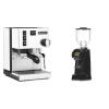 Rancilio Silvia E, biela + Eureka Helios 75, black