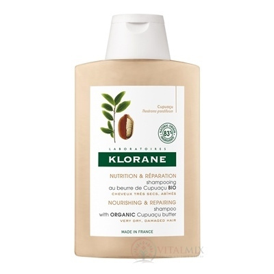 KLORANE SHAMPOOING AU BEURRE DE CUPUACU BIO šampón pre veľmi suché a poškodené vlasy 200 ml