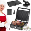 Vaflovač Lovio Elektrický kontaktný gril LVEG001BK 2200 W čierny (Domáci elektrický gril, hriankovač 2200W, výkonný, skladací LOVIO Home)