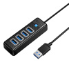 Adaptér USB Hub na 4x USB 3.0 Orico, 5 Gb/s, 0,15 m (čierny)