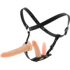 SCALA STRAP-ON PRO TROJITOU PENETRACI NASTAVITELNÝ POPRUH SE DVĚMA UMĚLÝMI PENISY A ANÁLNÍM KOLÍKEM - 71787700