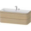 DURAVIT Happy D.2 Plus c-bonded závesná skrinka s nábytkovým umývadlom s dvomi otvormi, 2 zásuvky, 1175 x 490 x 480 mm, dub Mediterrane, HP4639E71710000
