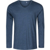 PROMODORO 1460 XO / Pánske tričko s dlhým rukávom a výstrihom do V - heather navy XXXL