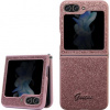 Púzdro Guess PC/TPU Glitter Flakes Metal Logo Samsung Galaxy Z Flip 5 ružové