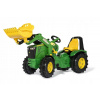 Rolly Toys Šľapací traktor John Deere + nafuk. kolesá + nakladač + radenie