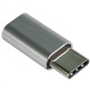 PREMIUMCORD Adaptér USB 3.1 C/male - USB 2.0 Micro-B/female, stříbrný kur31-06