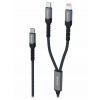 Swissten nabíjecí kabel 2v1 USB-C / USB-C + lightning 100w 1,5 m černý 72501202