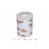 Wiky Lampion válec bílá s květy 15 cm