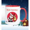 Hrnček Santa a sobík (Vianočný hrnček, s potlačou, merry christmas, vánoční, s potiskem)