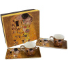Home Elements Espresso súprava 2× 75 ml, Klimt Bozk zlatý