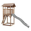 Herná veža axi Beach Tower šedá šmýkačka drevo hnedo-šedá