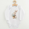 Detské body s potlačou New Baby Králiček s kvetinkami - 80 (9-12m)