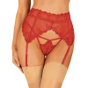 Zmyselný podväzkový pás Lonesia garter belt - Obsessive L/XL červená