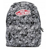 Vans White, čierny, červený batoh školy (Vans Realm Batoh Red Logo Patterned)