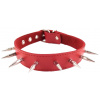 ROUGE Leather Spiked Collar with 1 inch Spikes Red
