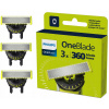Žiletka Philips Norelco OneBlade s dvojitým ostrím, 3 ks. (3x ČEPEĽOVÝ Nôž PHILIPS OneBlade 360 QP430/50 QP2520 QP6541)