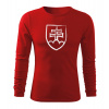 DRAGOWA Fit-T tričko s dlhým rukávom slovenský znak, červená 160g/m2 - L