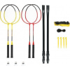 NILS NRZ264 ALUMINIUM badminton set 4 rackets 3 perie darts 600x60cm net case