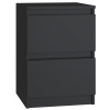 TopEshop Malwa nočný stolík 40 x 30 x 30 čierny (SKRIŇA, KOMODA, NOČNÝ STOLÍK, 2 ZÁSUVKY, M2, ČIERNA)