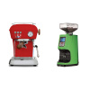 Ascaso Dream PID, Love Red + Eureka Atom 60, kawasaki green