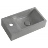 Sapho SMALL CREST L betónové umývadlo vrátane výpuste, 40x22cm, čierny granit AR403